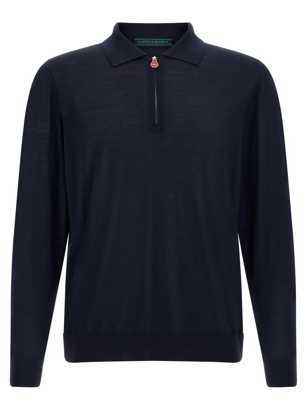 Kiton Blue Wool Polo Shirt