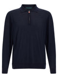 Kiton Blue Wool Polo Shirt