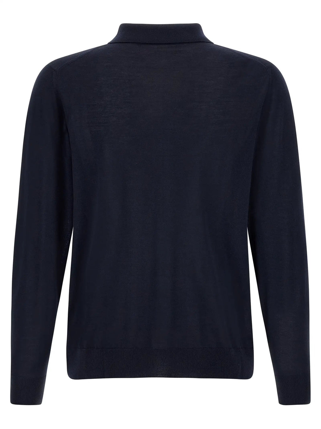 Kiton Blue Wool Polo Shirt