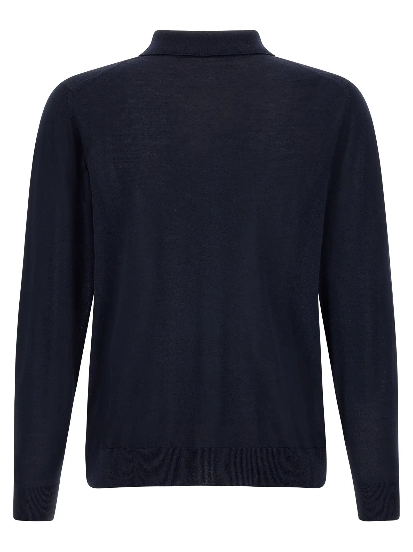 Kiton Blue Wool Polo Shirt