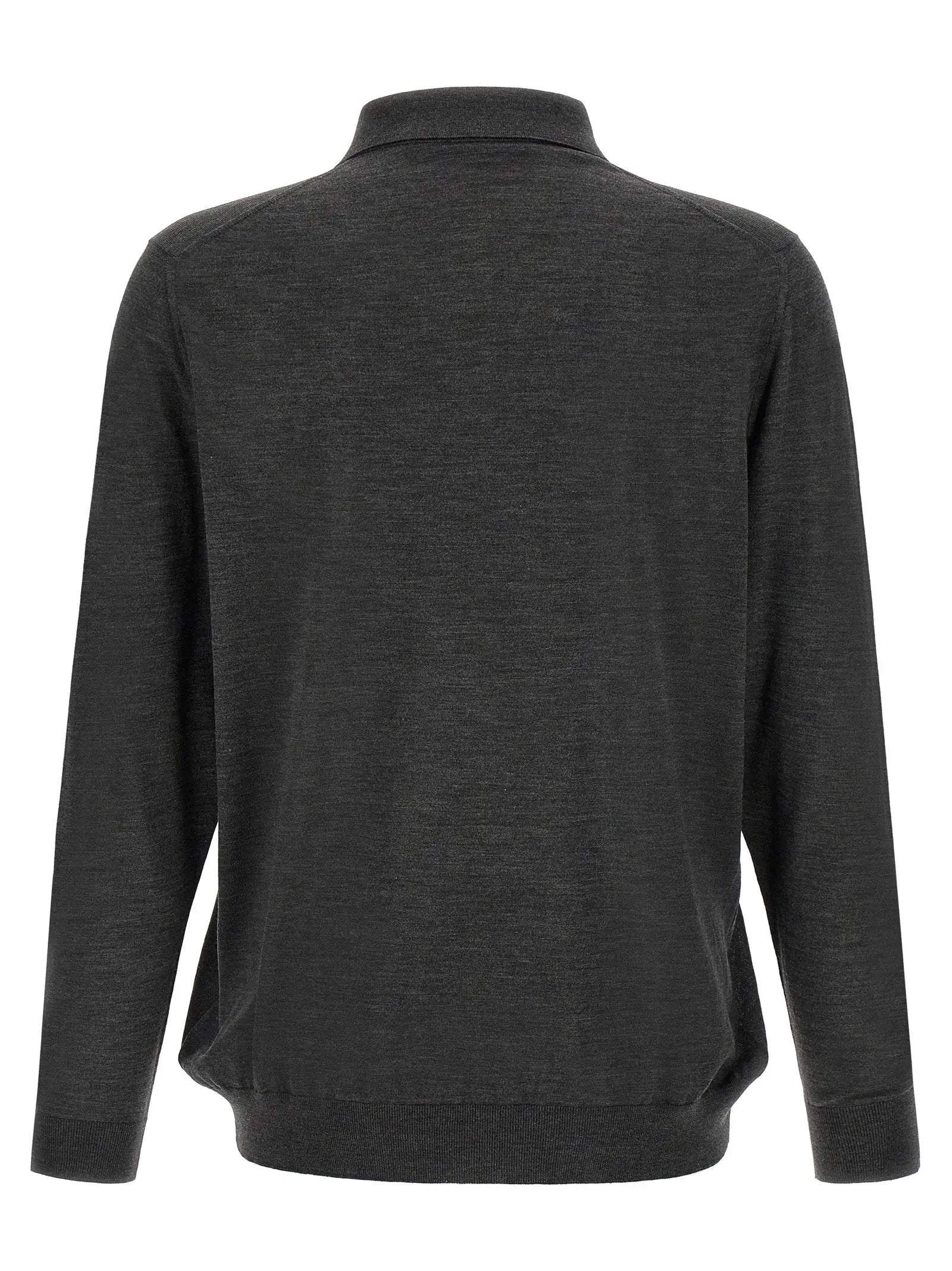 Kiton Gray Wool Polo Shirt