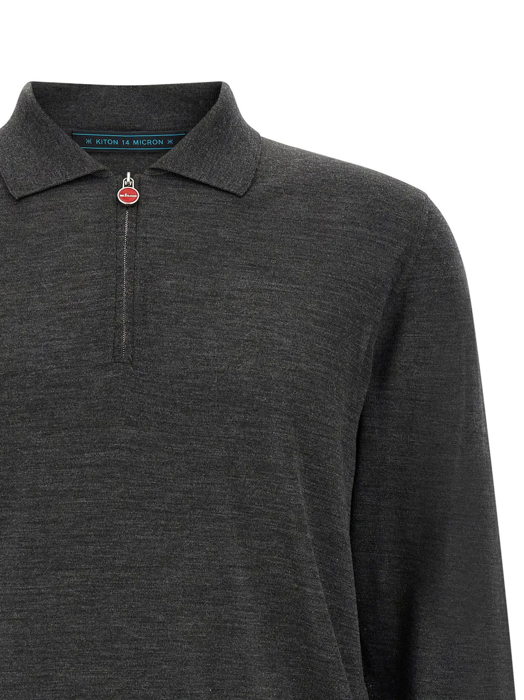 Kiton Gray Wool Polo Shirt