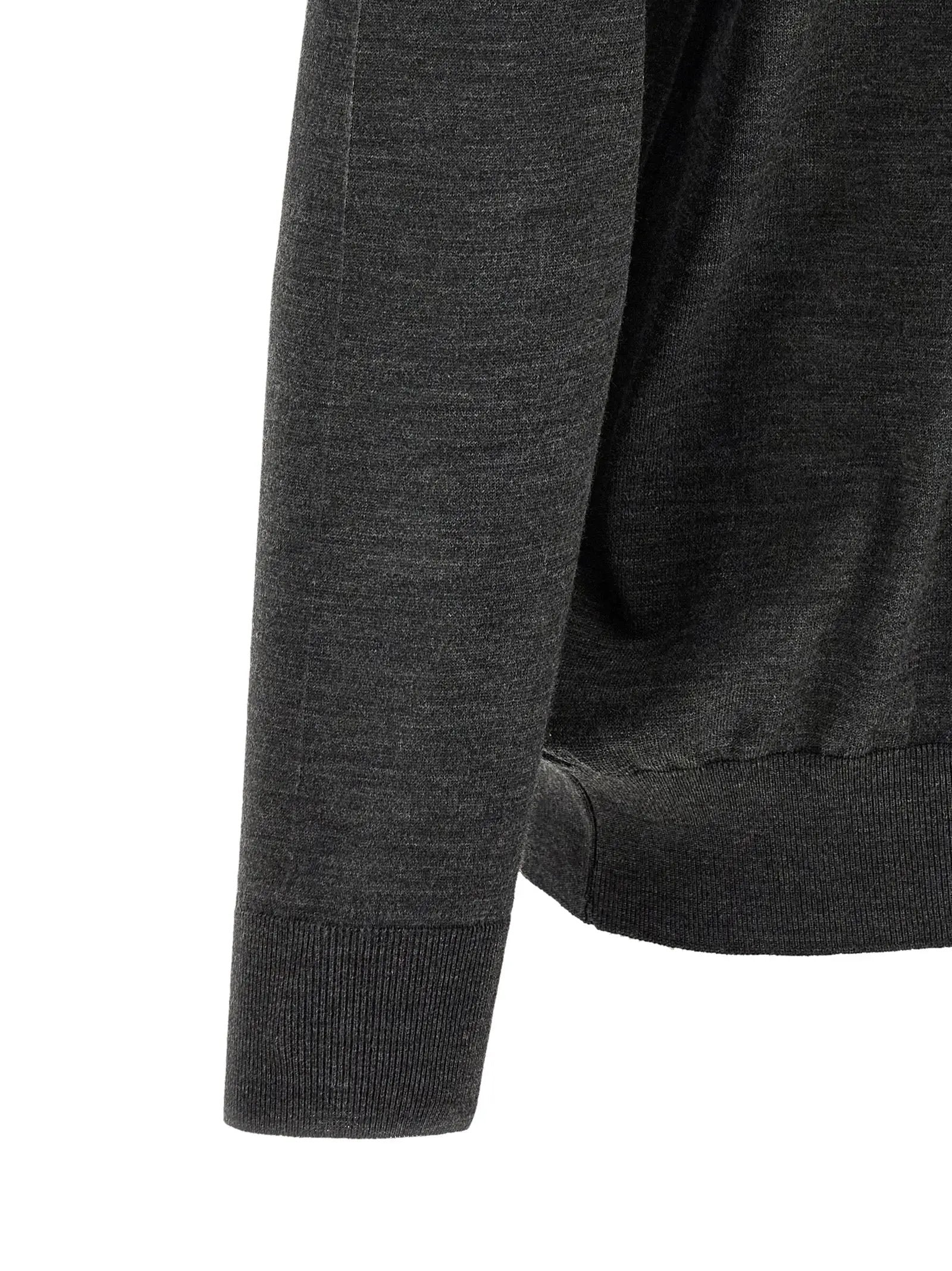Kiton Gray Wool Polo Shirt