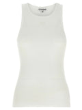 Ganni White Organic Cotton Sleeveles T-Shirt