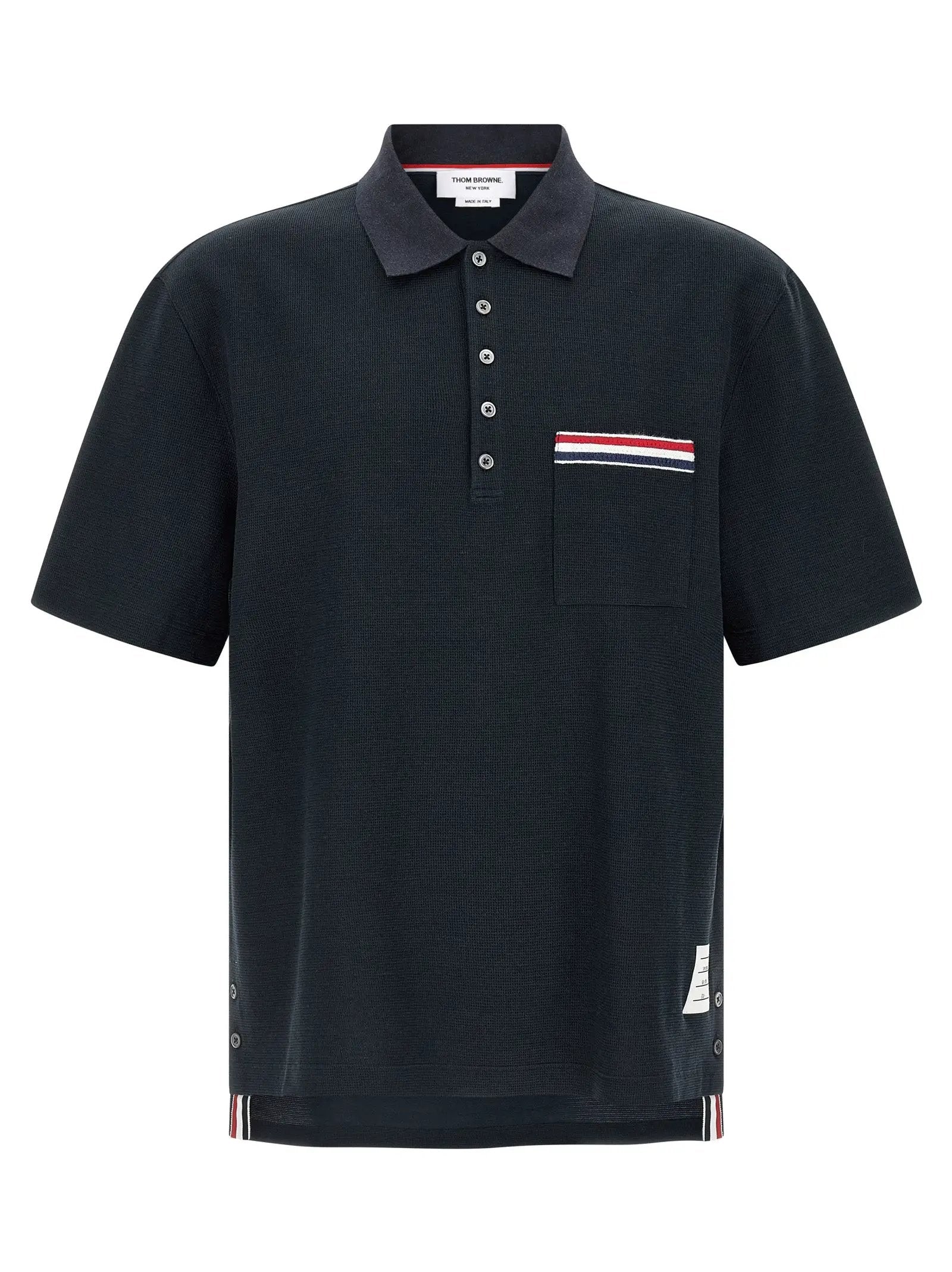 Thom Browne Blue Cotton Polo Shirt