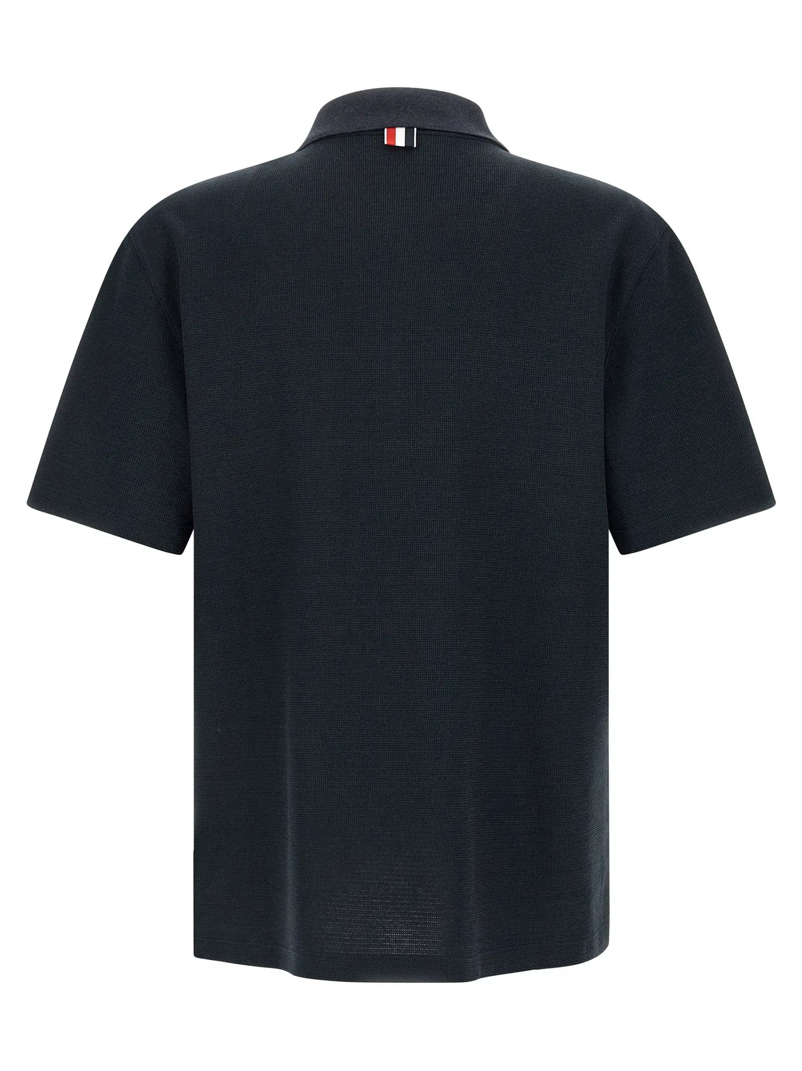 Thom Browne Blue Cotton Polo Shirt