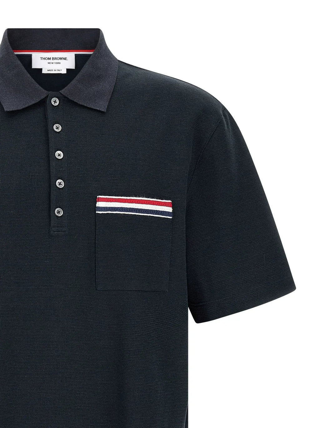 Thom Browne Blue Cotton Polo Shirt