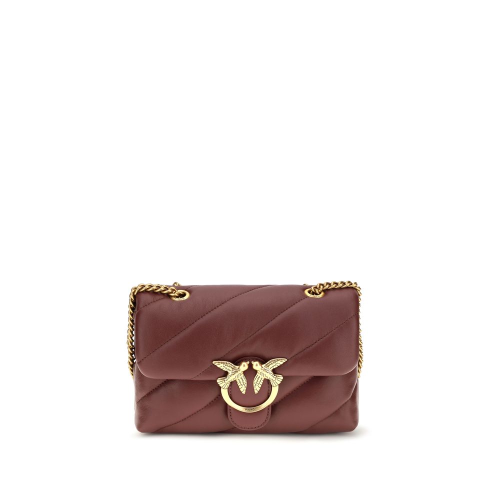 PINKO PINKO Bordeaux Calf Leather Bos Taurus Shoulder Bag