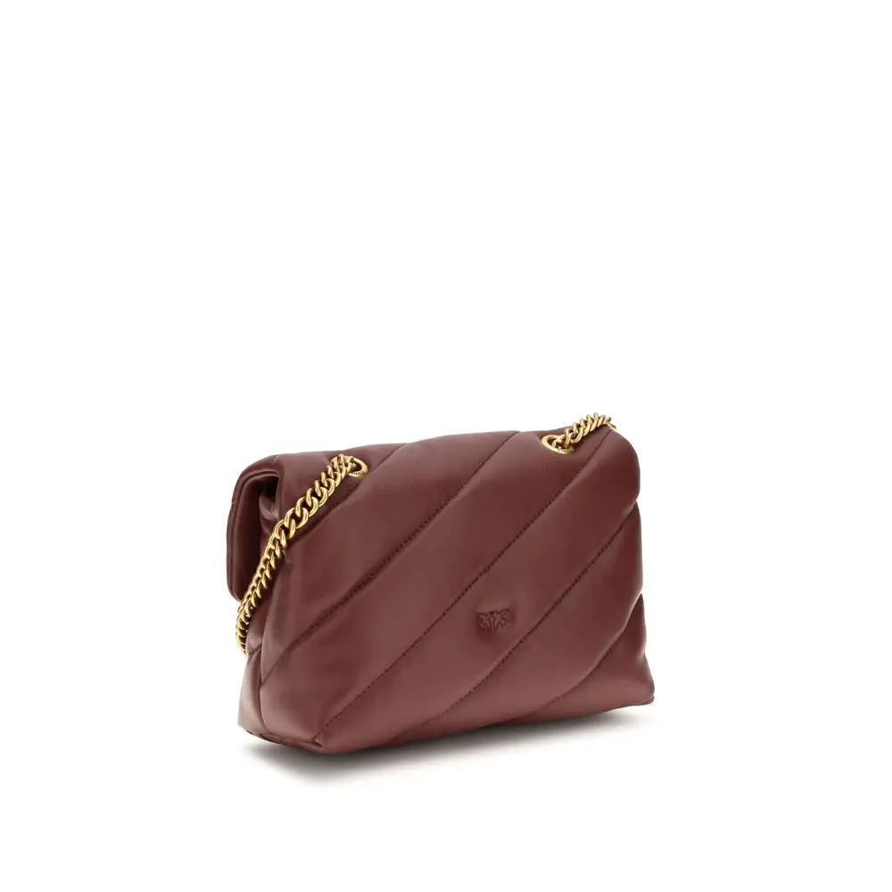 PINKO PINKO Bordeaux Calf Leather Bos Taurus Shoulder Bag