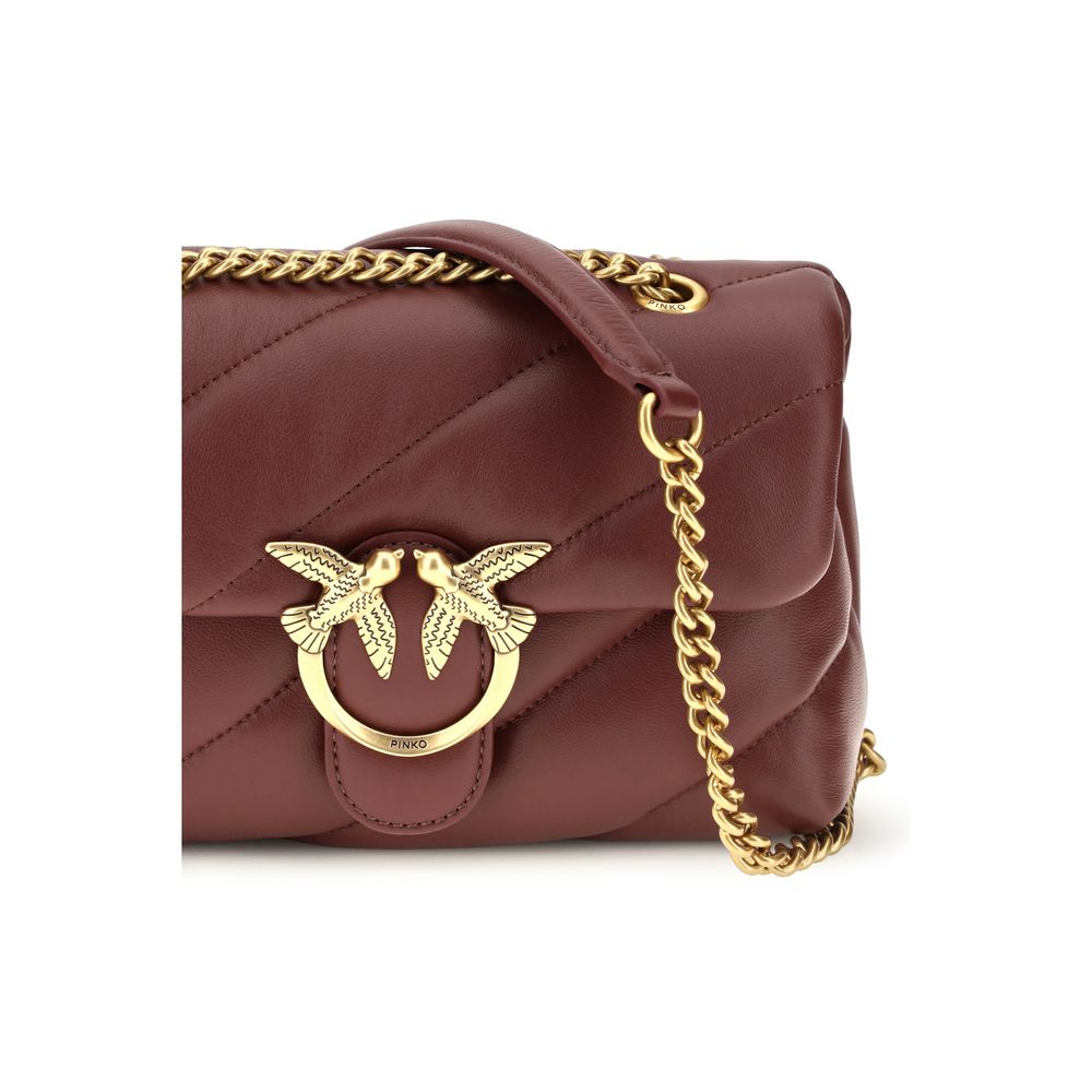 PINKO PINKO Bordeaux Calf Leather Bos Taurus Shoulder Bag