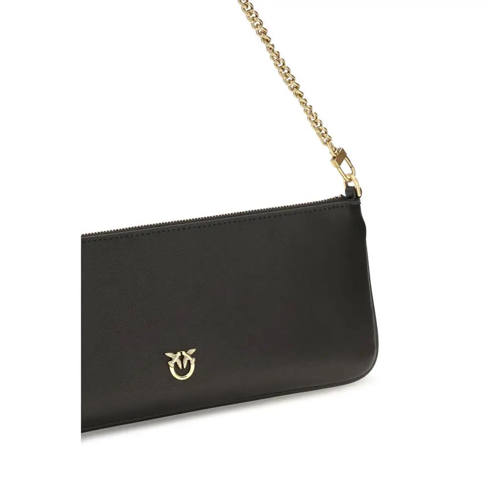 PINKO Black Calf Leather Bos Taurus Wallet