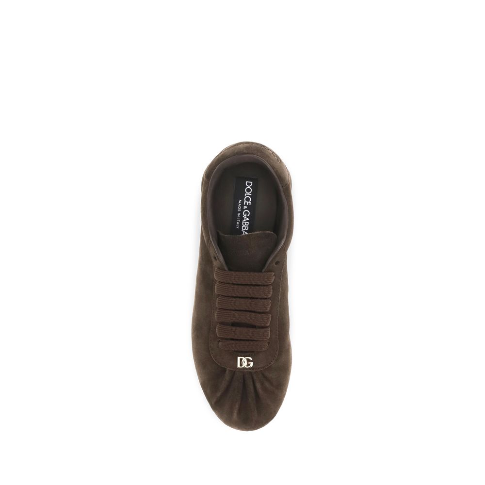 Dolce & Gabbana Dolce & Gabbana Brown Suede Leather Low Top Sneakers