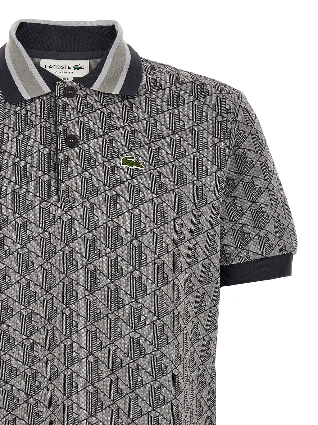 Lacoste Gray Polyester Polo Shirt