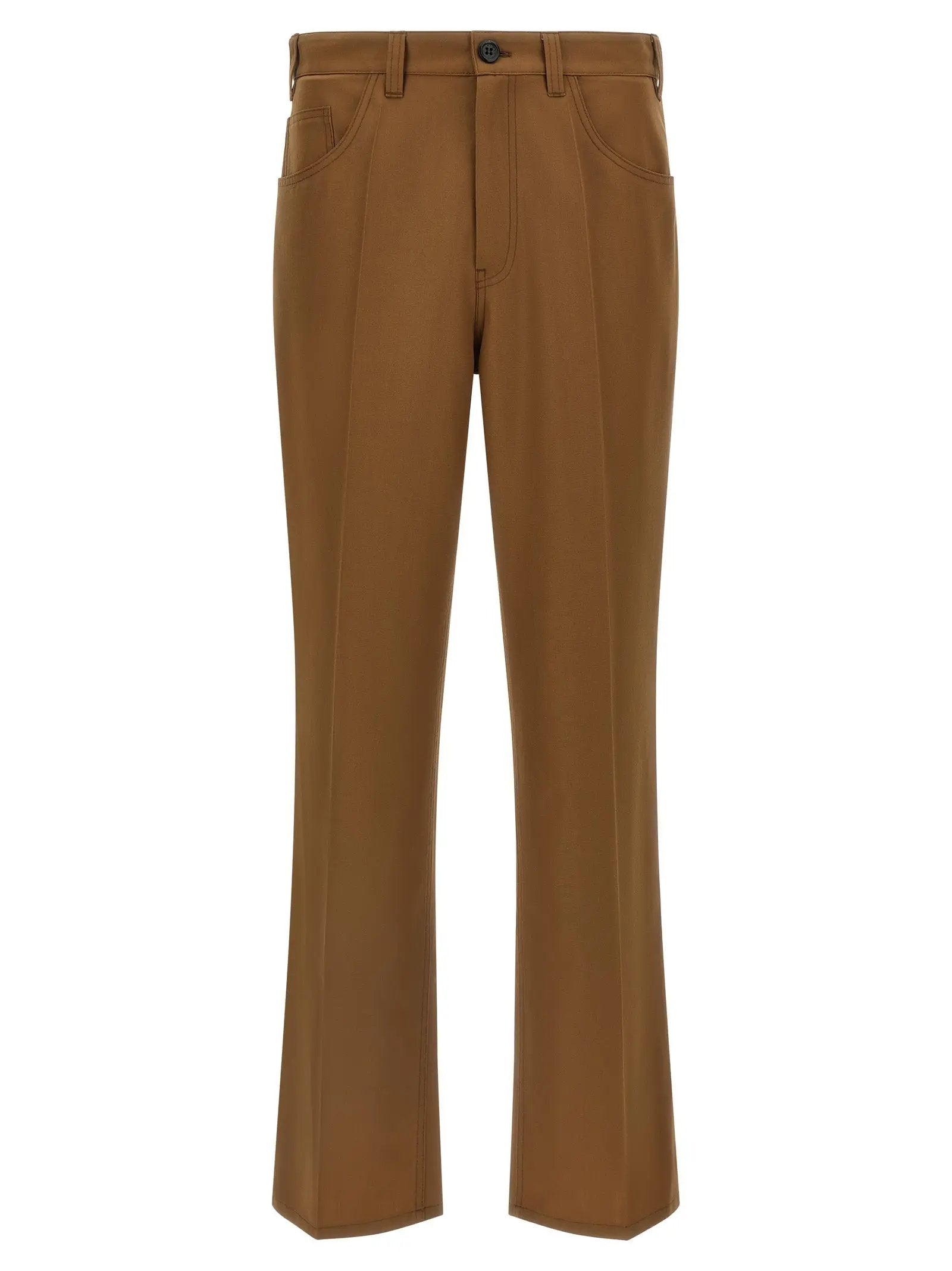 Marni Marni Brown Virgin Wool Casual Pants