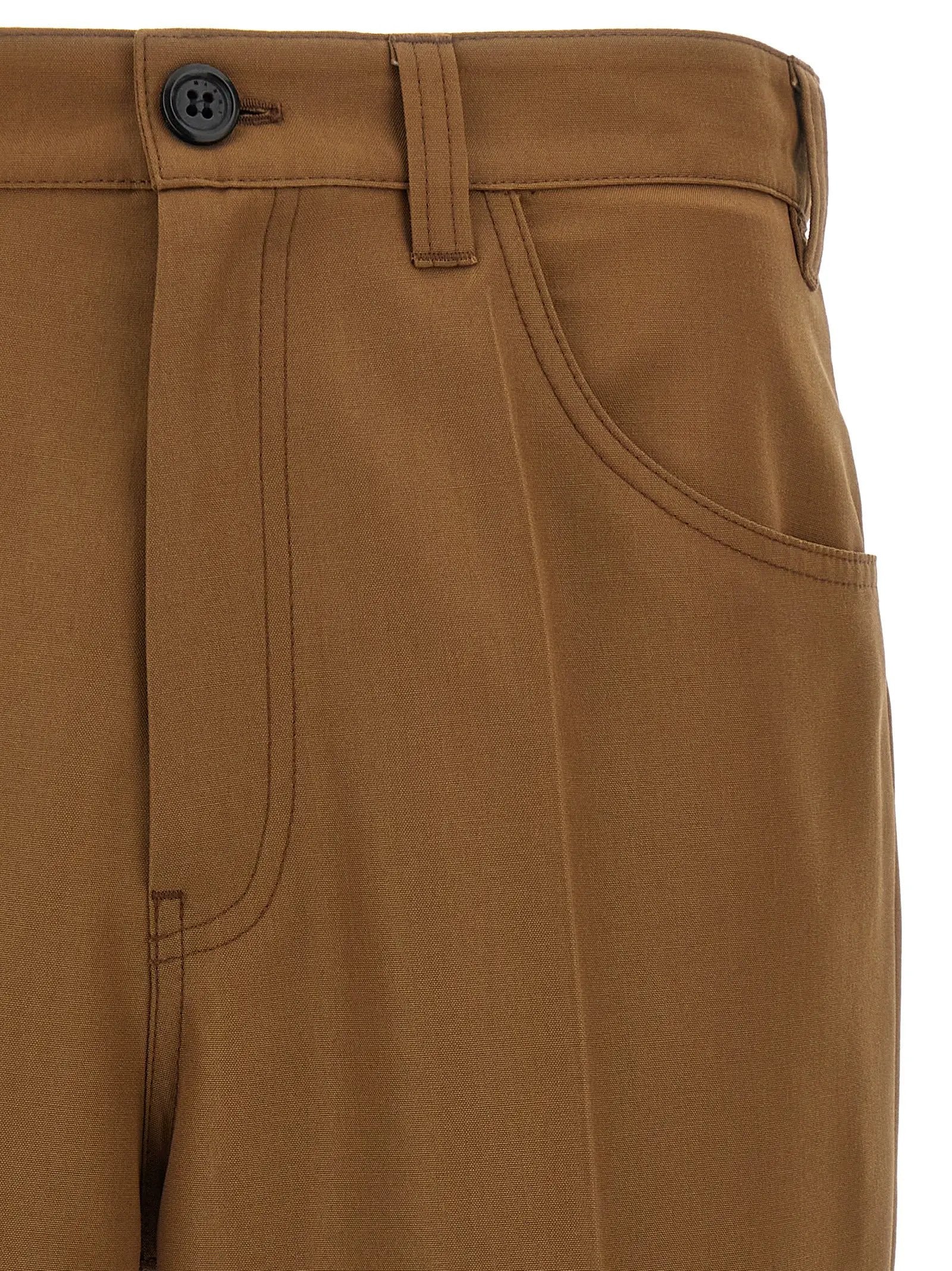 Marni Marni Brown Virgin Wool Casual Pants