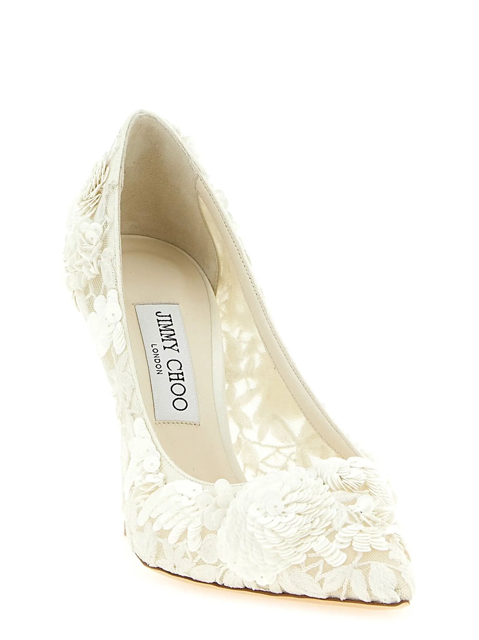 Jimmy Choo Jimmy Choo Beige Tencel High Heel Pumps