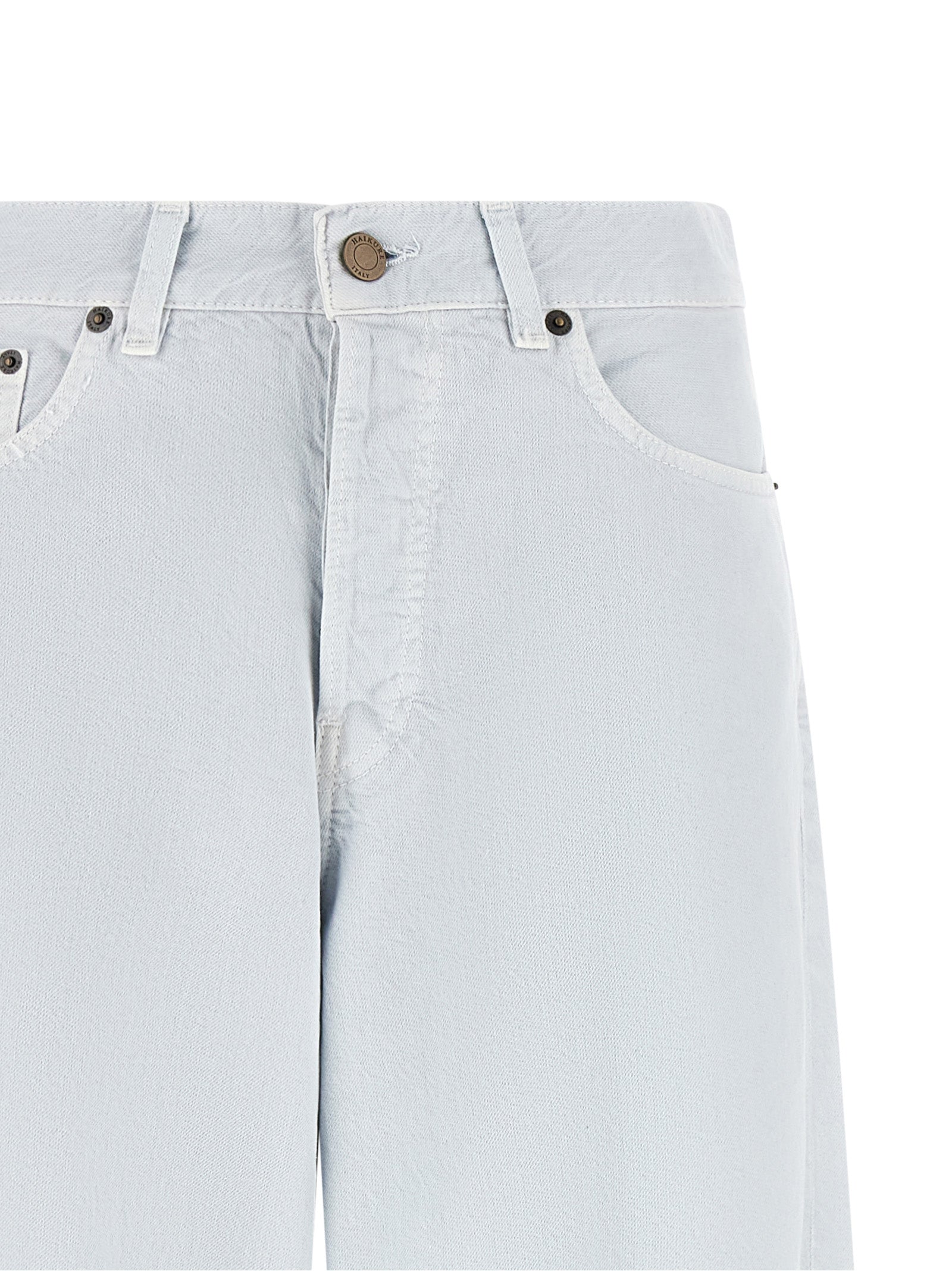 Haikure Haikure White Cotton Relaxed Fit Jeans