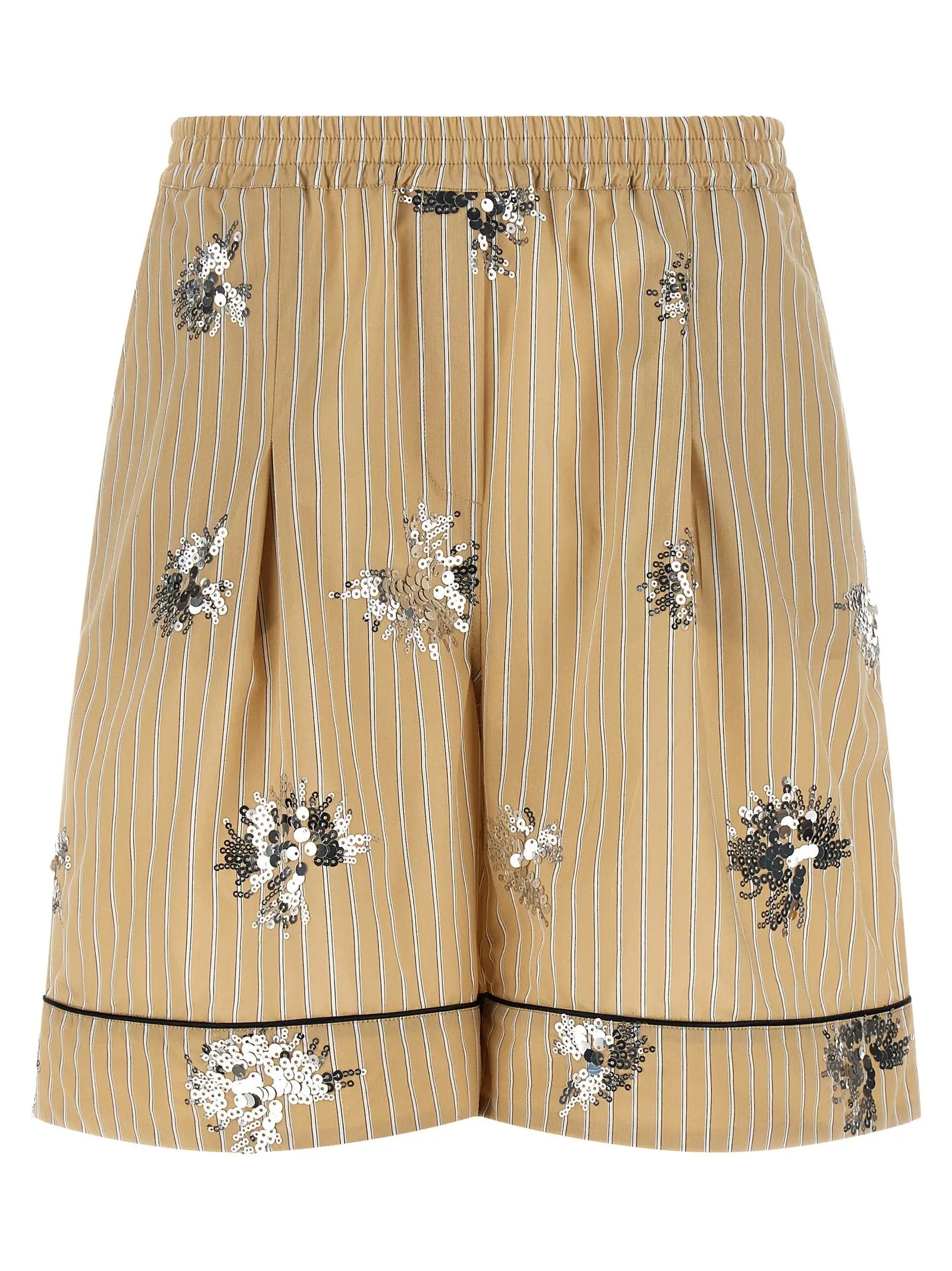 LE TWINS Beige Cotton Bermuda Shorts