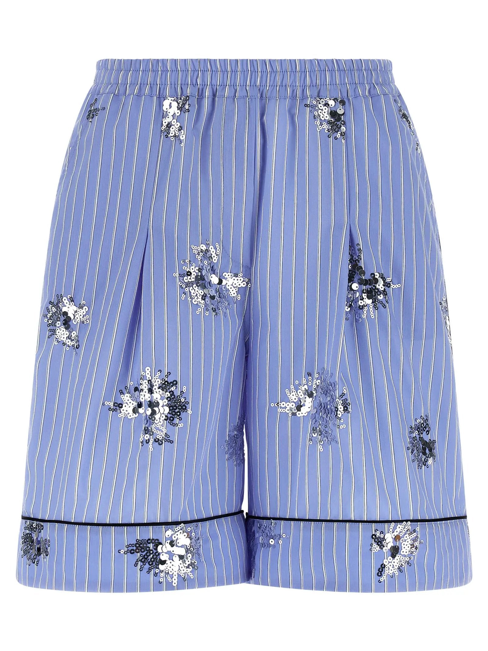 LE TWINS Blue Cotton Bermuda Shorts