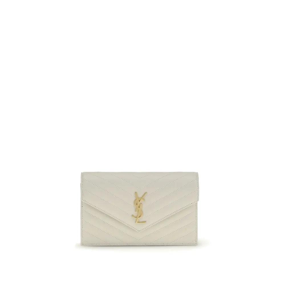 Saint Laurent Saint Laurent Beige Calf Leather Bos Taurus Wallet