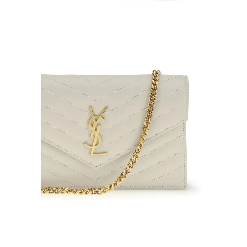 Saint Laurent Saint Laurent Beige Calf Leather Bos Taurus Wallet