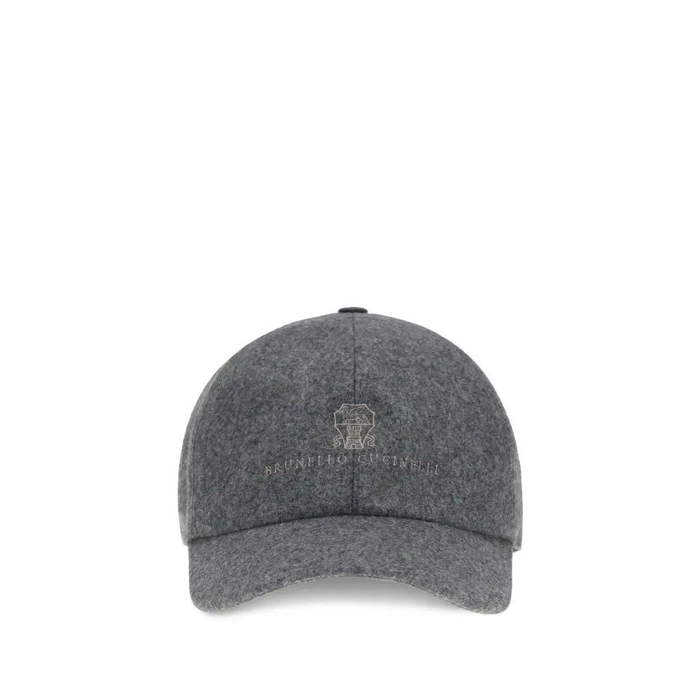 Brunello Cucinelli Gray Wool Oves Aries Cap (Baseball Hat)