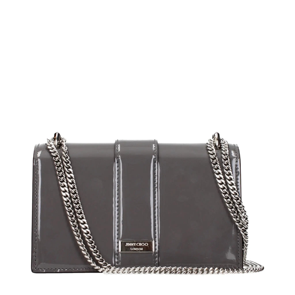 Jimmy Choo Gray Leather Shoulder Bag