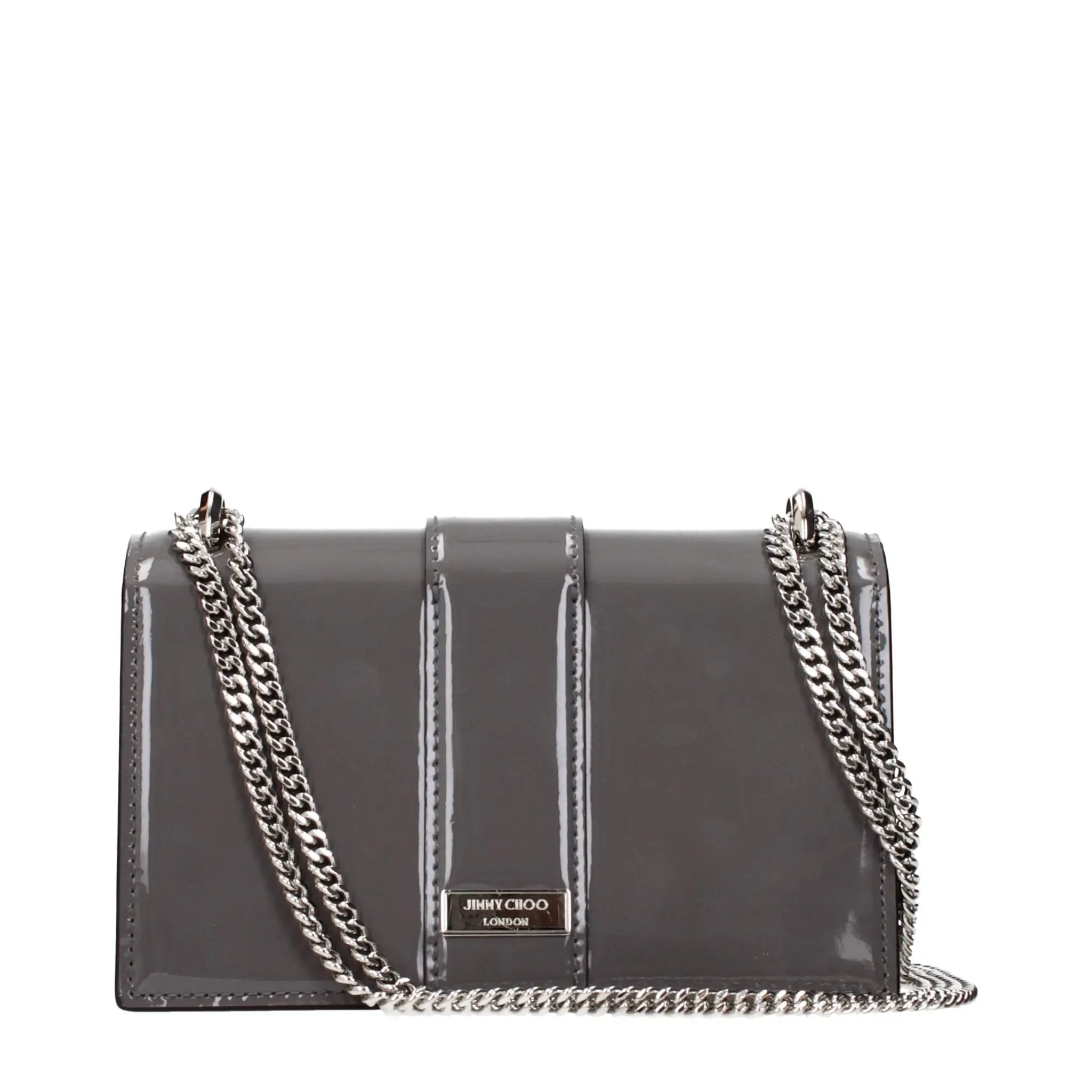 Jimmy Choo Gray Leather Shoulder Bag