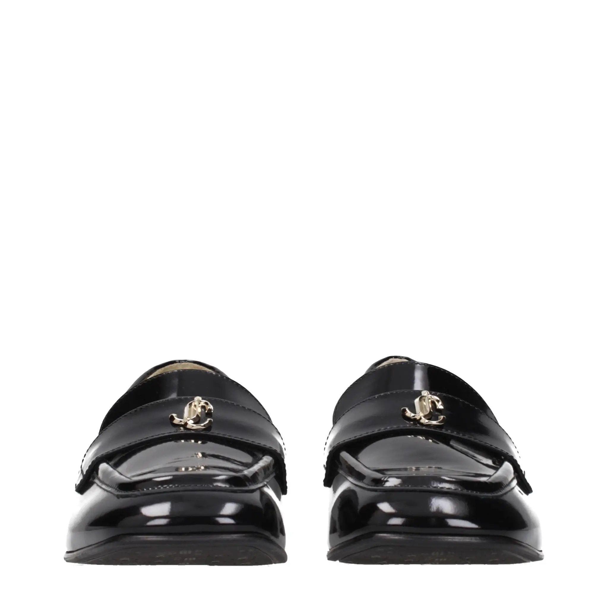 Jimmy Choo Black Leather Slip-On Loafers