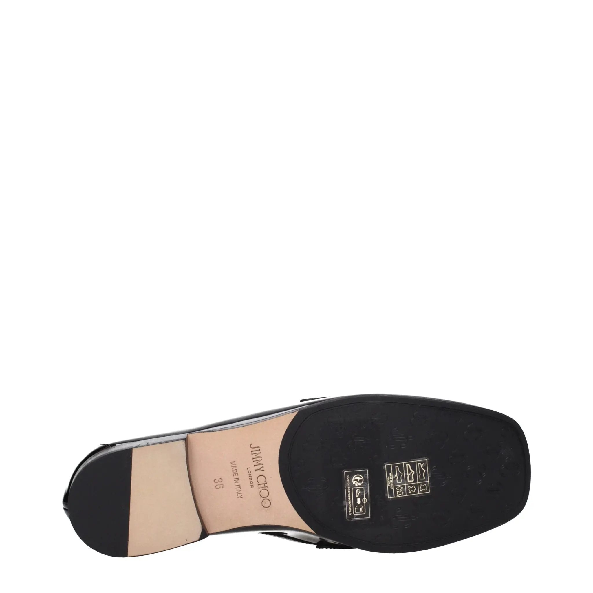 Jimmy Choo Black Leather Slip-On Loafers