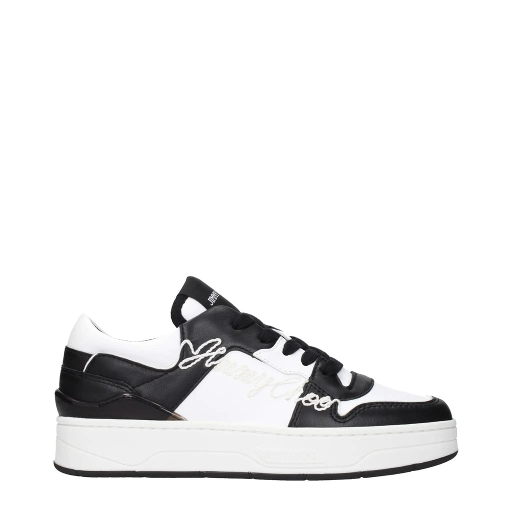 Jimmy Choo Black Leather Low Top Sneakers