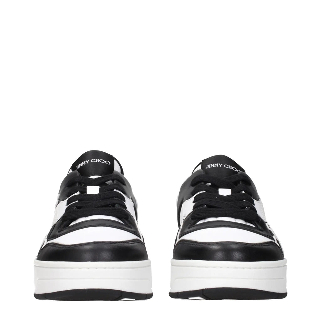 Jimmy Choo Black Leather Low Top Sneakers