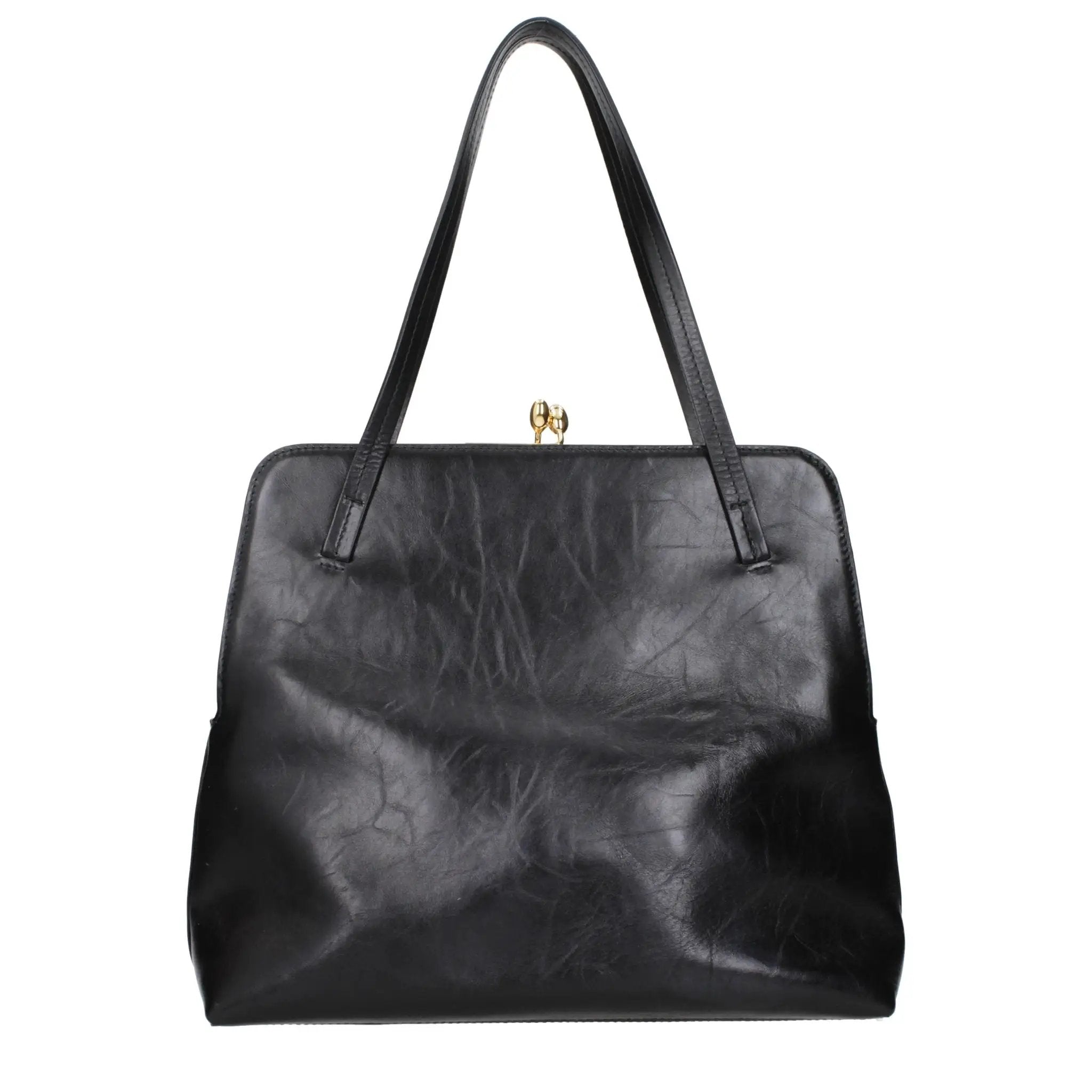 Sac bandoulière en cuir noir Jil Sander