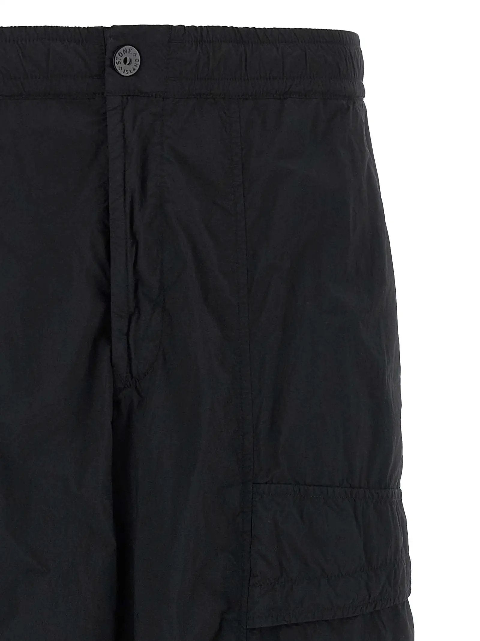 Stone Island Black Polyamide Cargo Pants