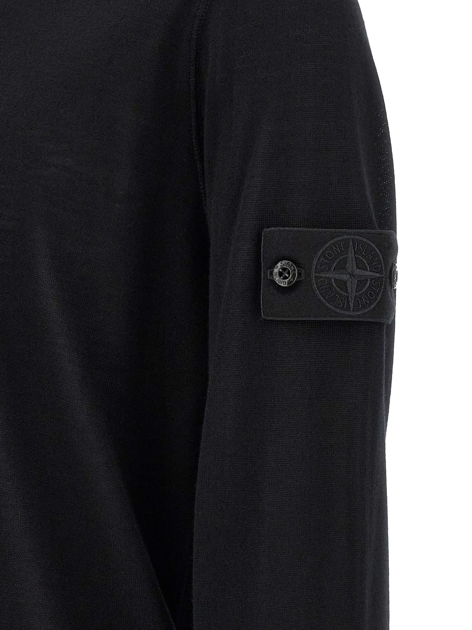 Stone Island Black Virgin Wool Cardigan