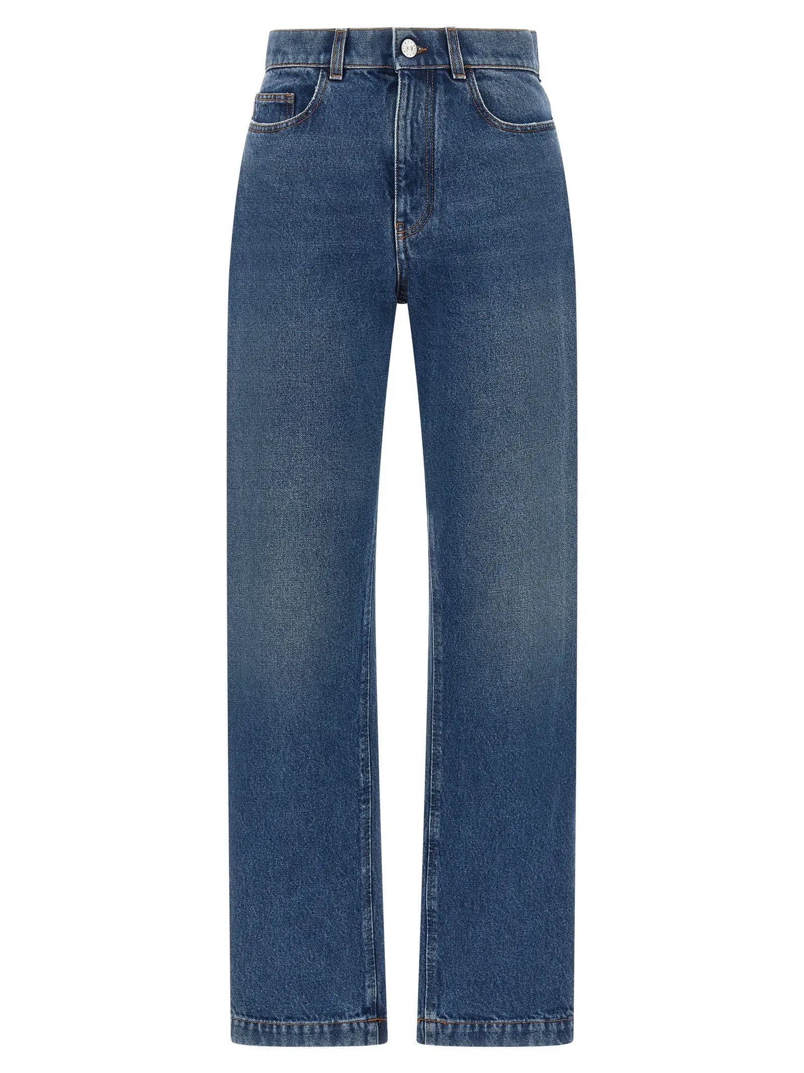 Marni Blue Cotton Straight-Leg Jeans