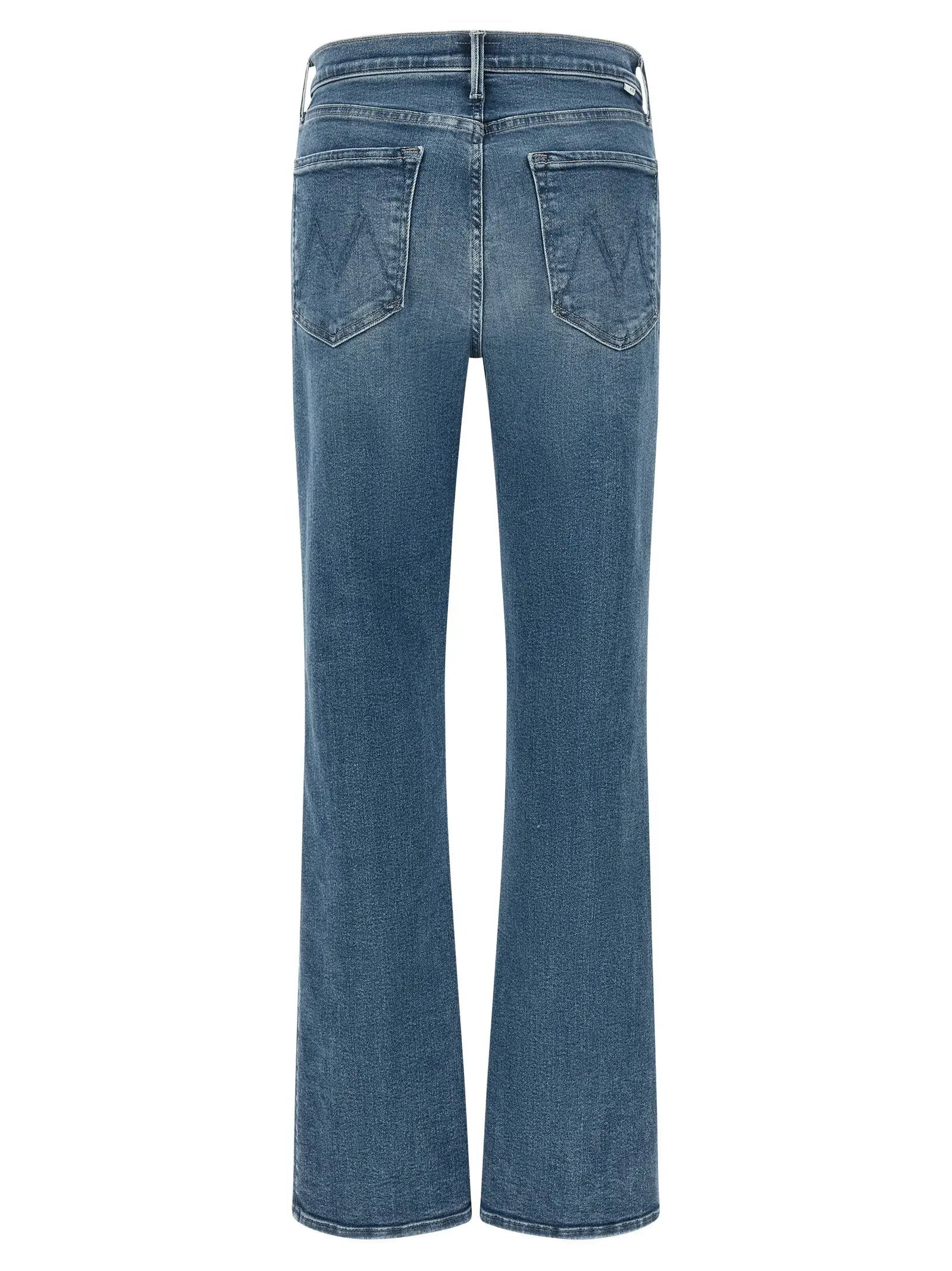 Mother Denim Blue Cotton Flared Jeans