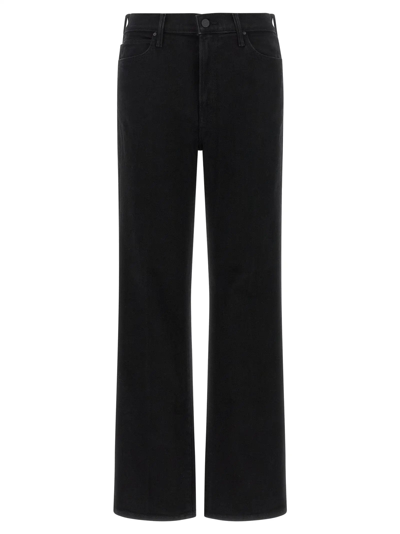 Mother Denim Black Cotton Flared Jeans