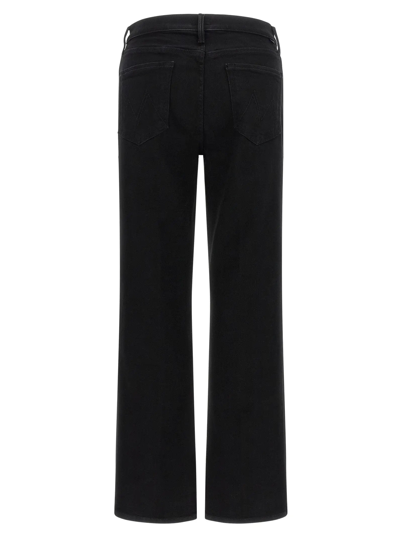 Mother Denim Black Cotton Flared Jeans