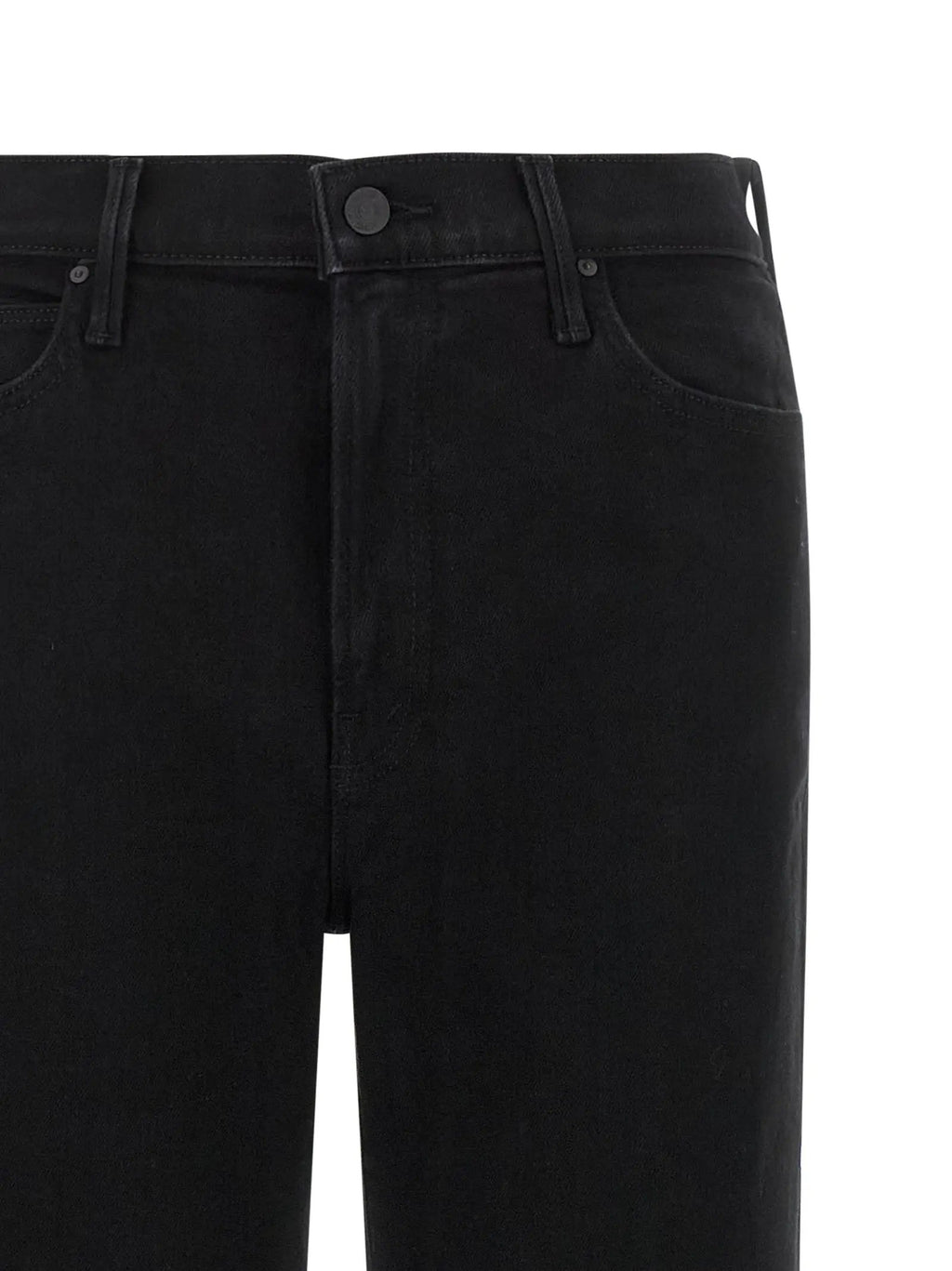 Mother Denim Black Cotton Flared Jeans