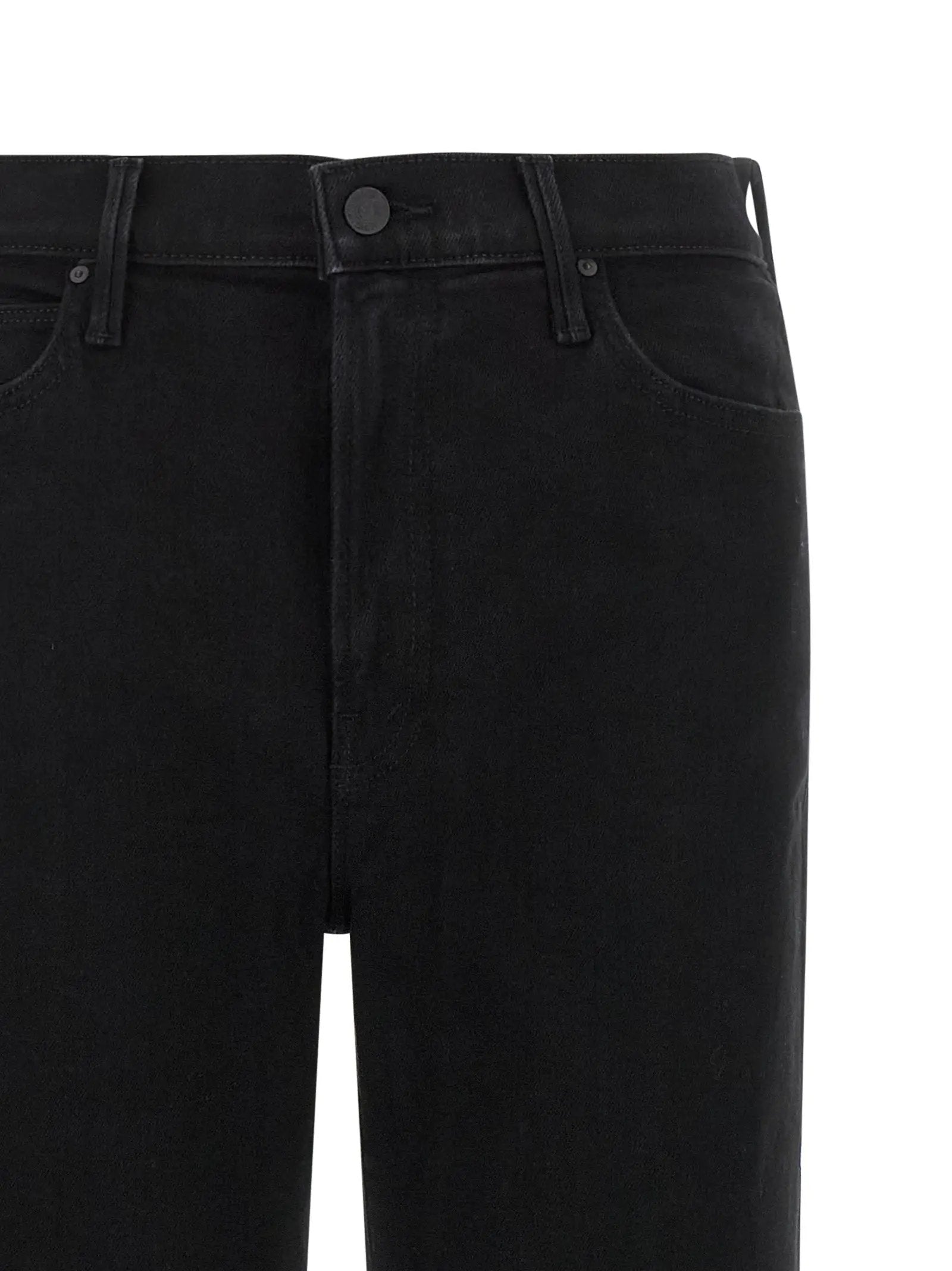 Mother Denim Black Cotton Flared Jeans