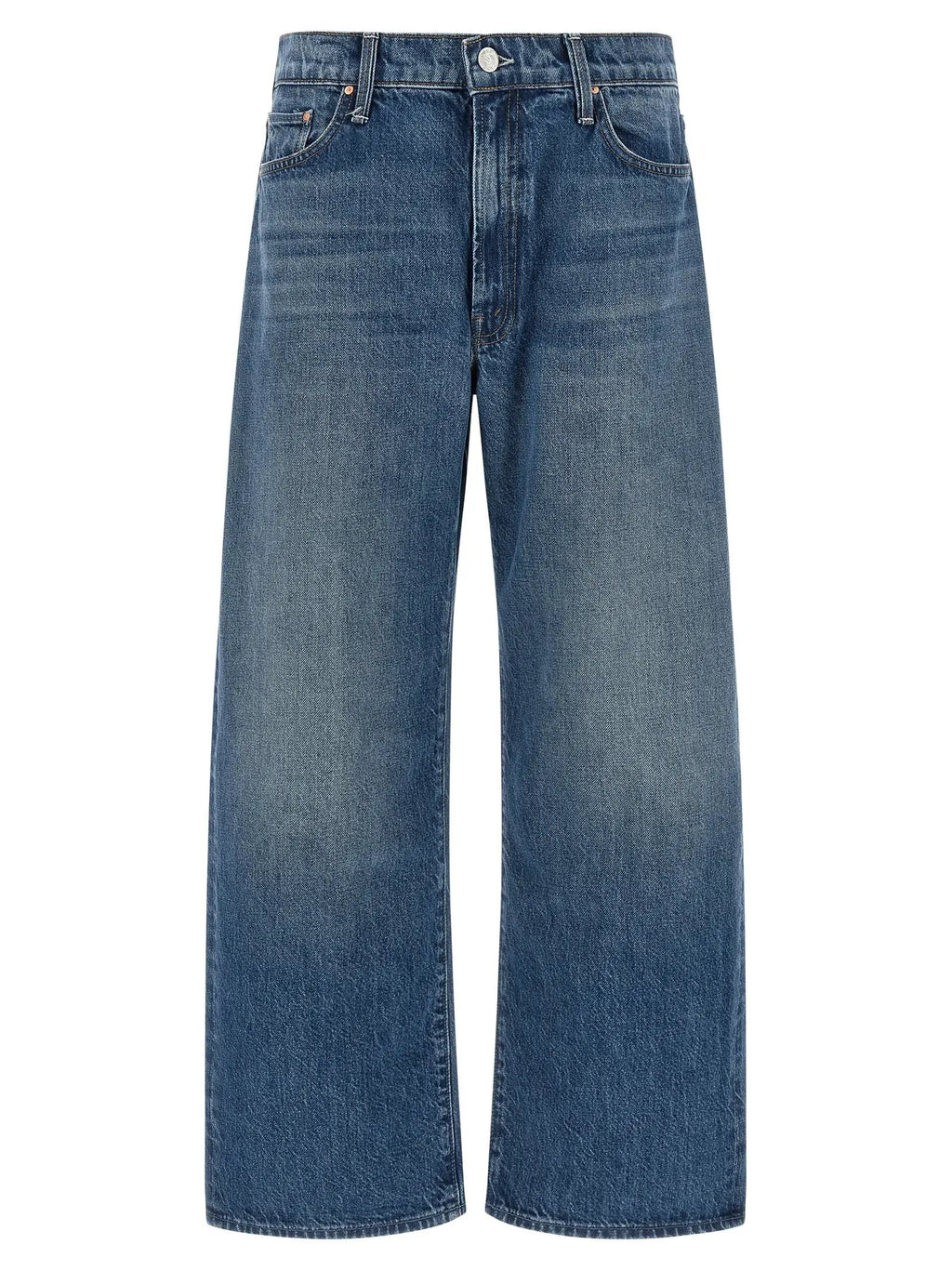 Mother Denim Blue Cotton Relaxed Fit Jeans