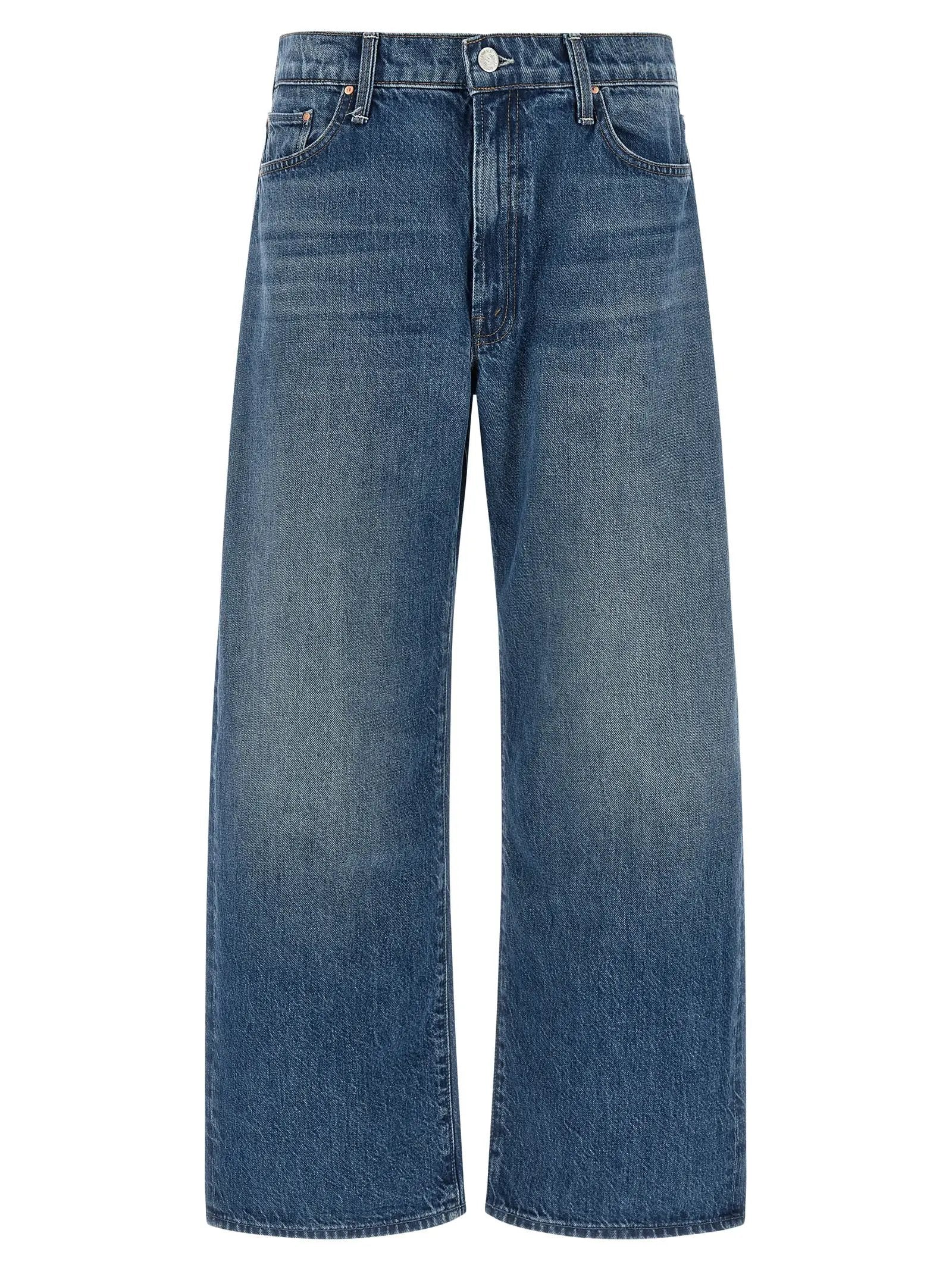 Mother Denim Blue Cotton Relaxed Fit Jeans