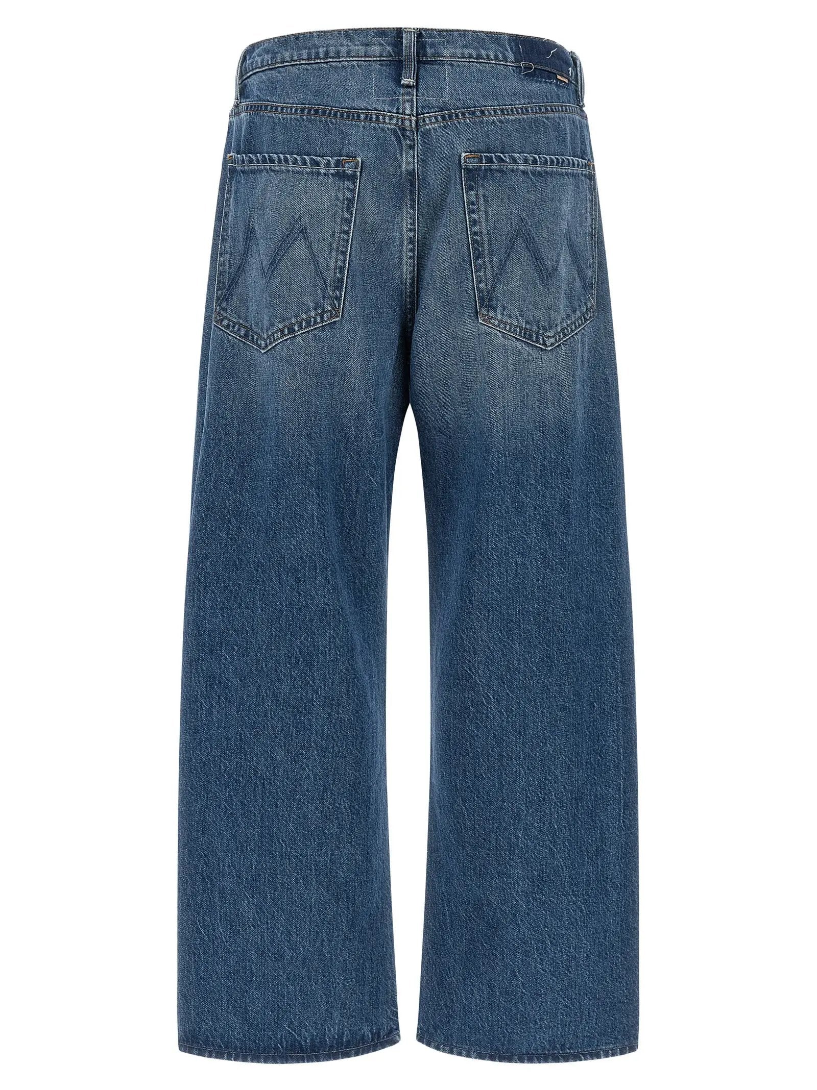 Mother Denim Blue Cotton Relaxed Fit Jeans