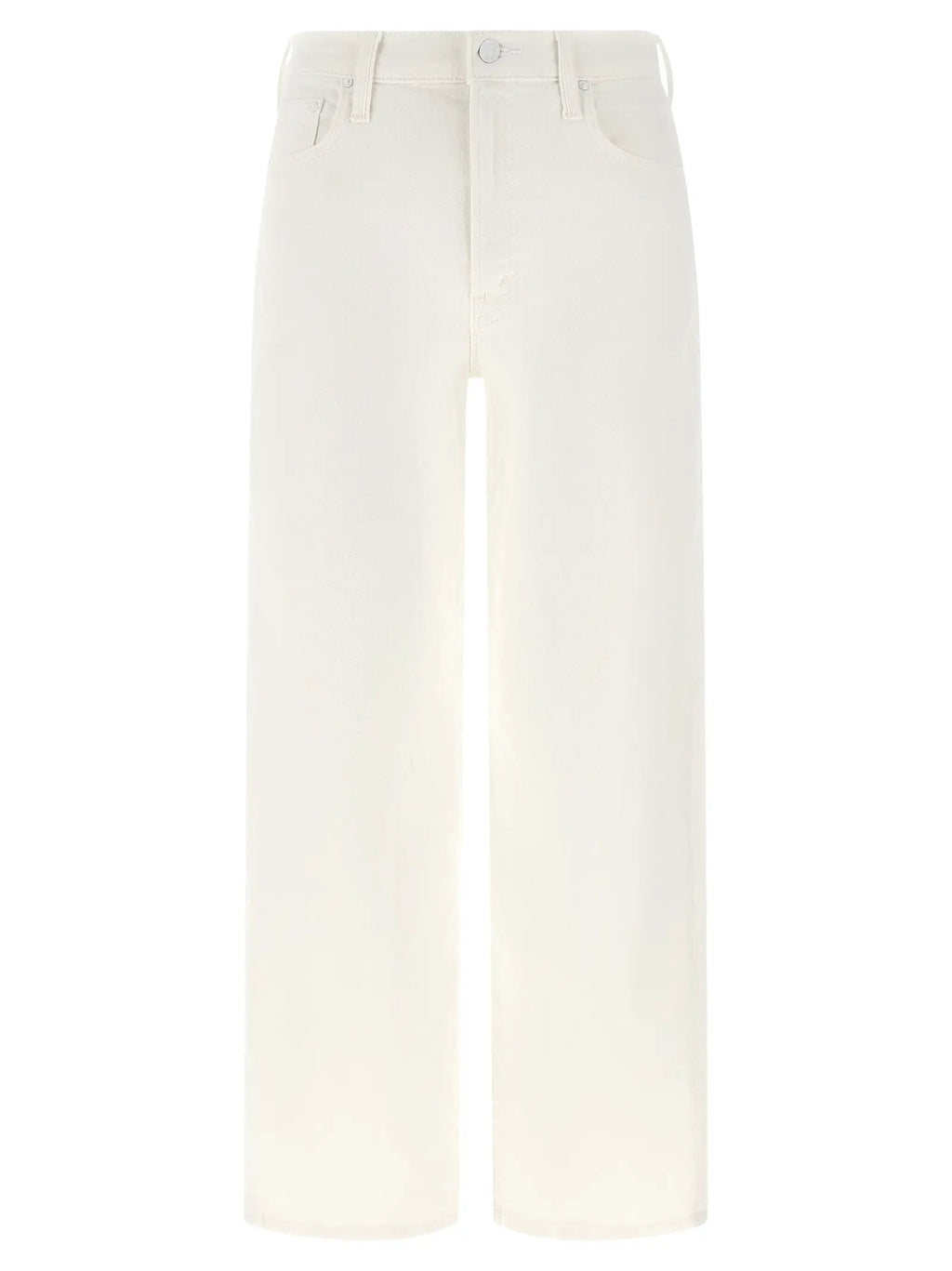 Mother Denim White Cotton Straight-Leg Jeans