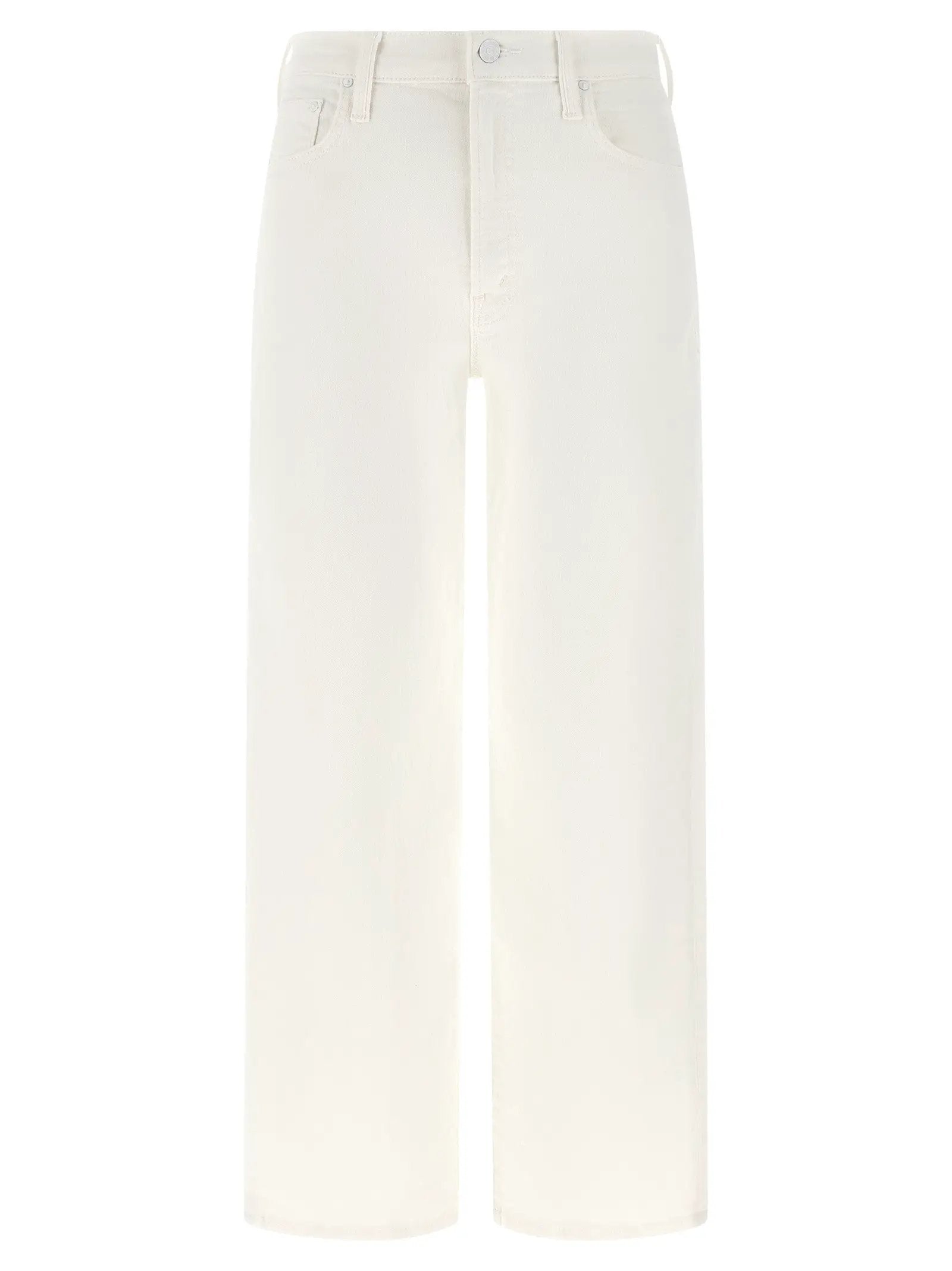 Mother Denim White Cotton Straight-Leg Jeans