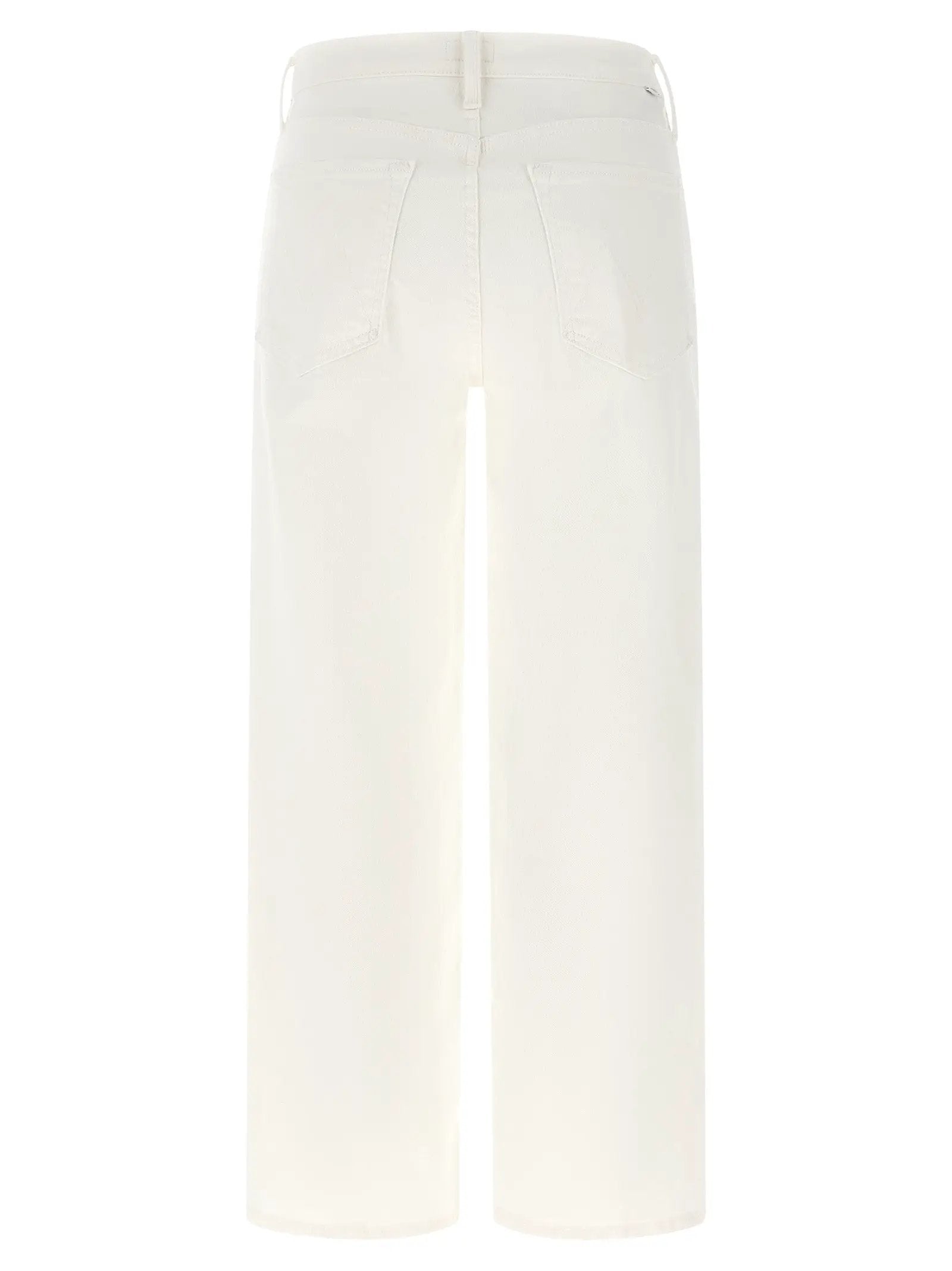 Mother Denim White Cotton Straight-Leg Jeans