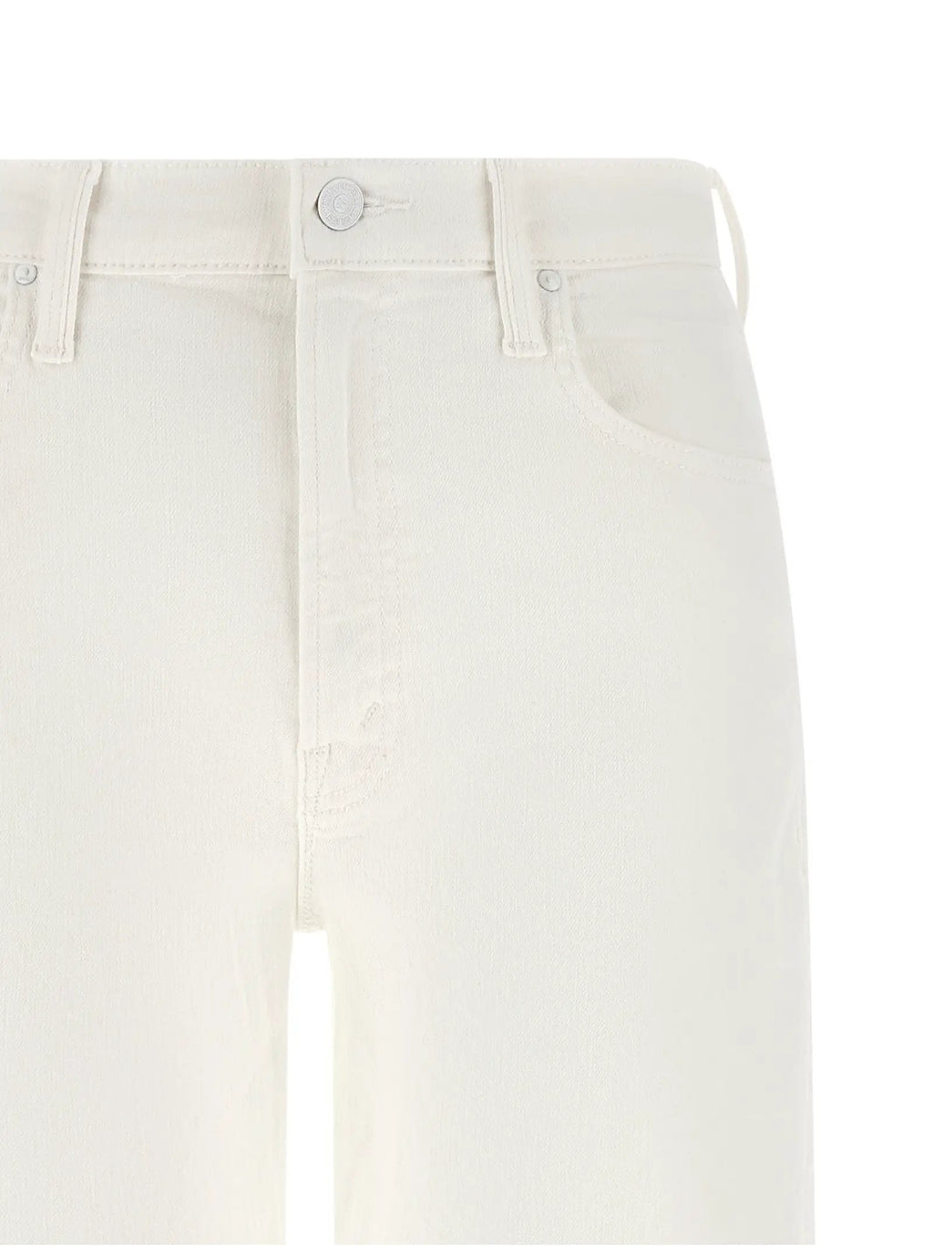 Mother Denim White Cotton Straight-Leg Jeans