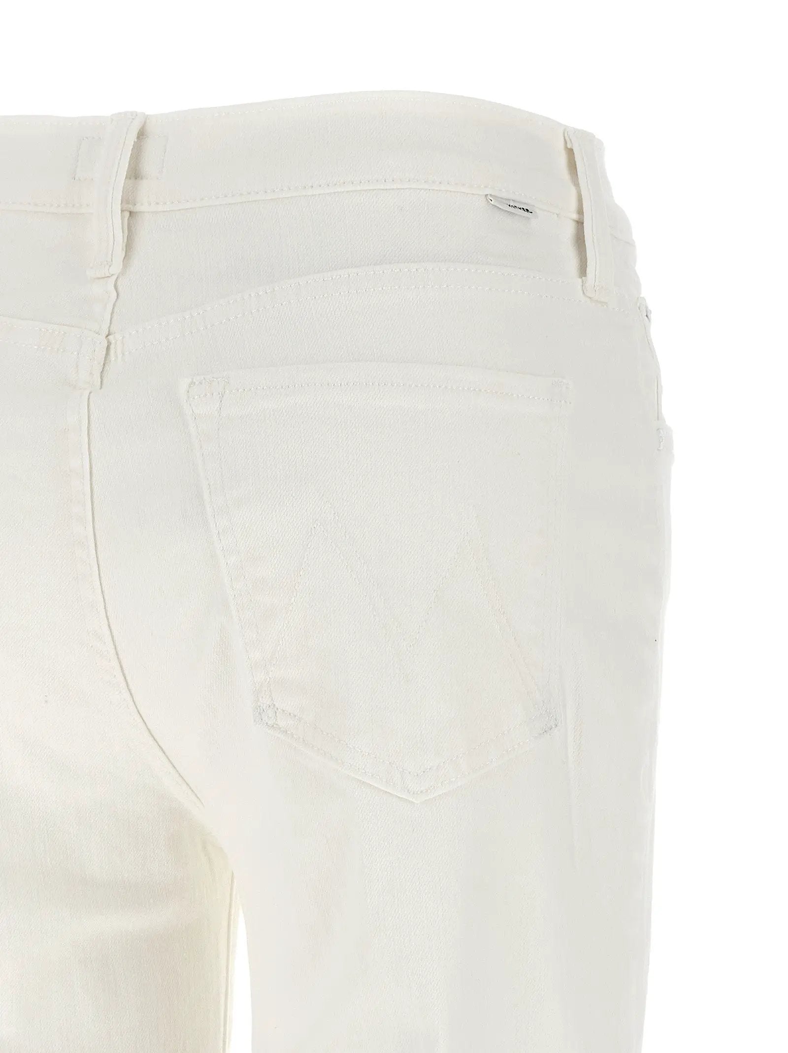Mother Denim White Cotton Straight-Leg Jeans