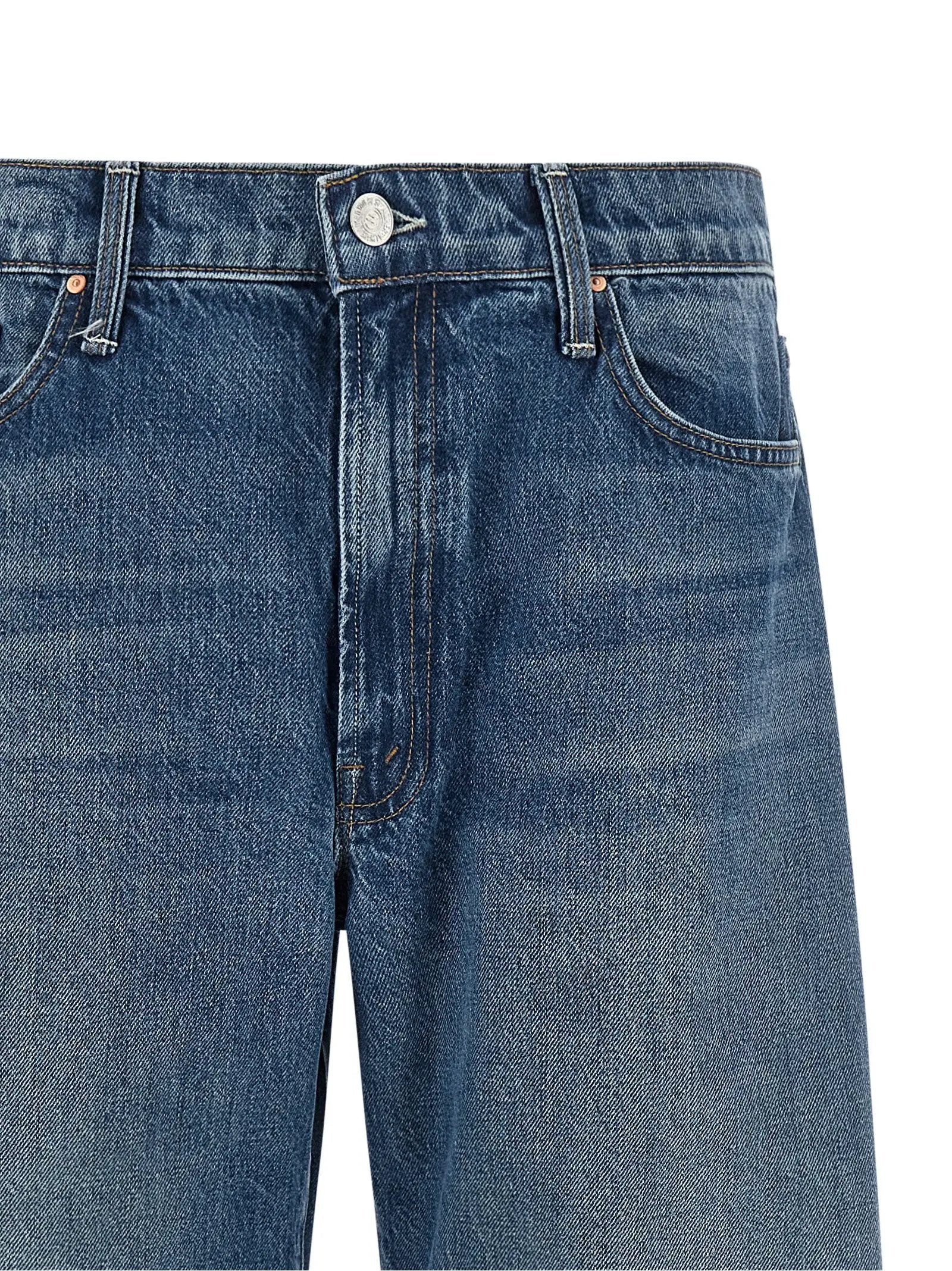 Mother Denim Blue Cotton Relaxed Fit Jeans